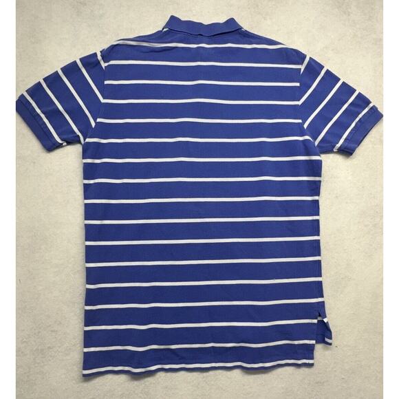 Polo by Ralph Lauren Shirt Red Pony Mens‎ Large Medium Blue With White Stripes - Picture 7 of 7